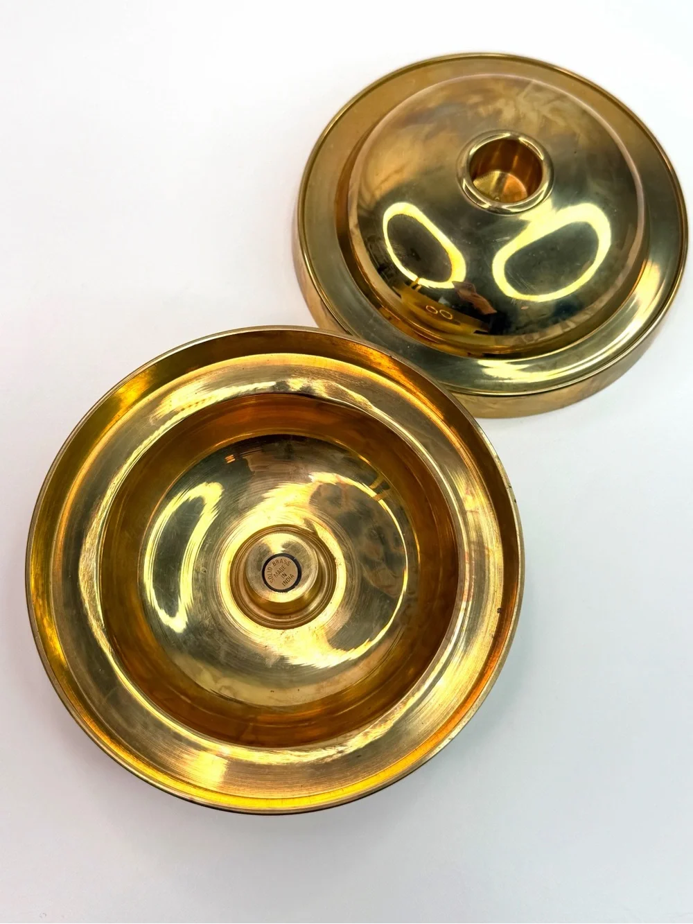 Vintage Brass MCM Candle Stick Holder Set